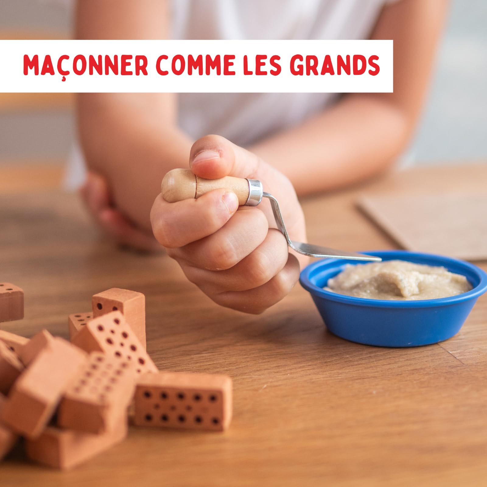 Teifoc 902 Mortier prêt à l’Emploi 1000 g – mortier Soluble dans l’Eau pour Bricolage et Construction avec Mini-Briques, Jouet Montessori DIY pour Enfants