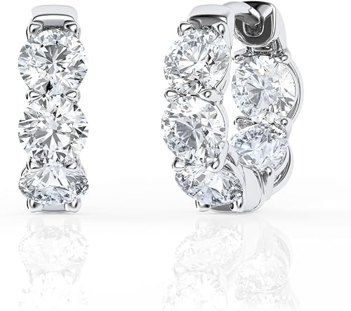 Belacqua 2 Carat Lab Grown Inside Out Diamond Huggie Hoop in