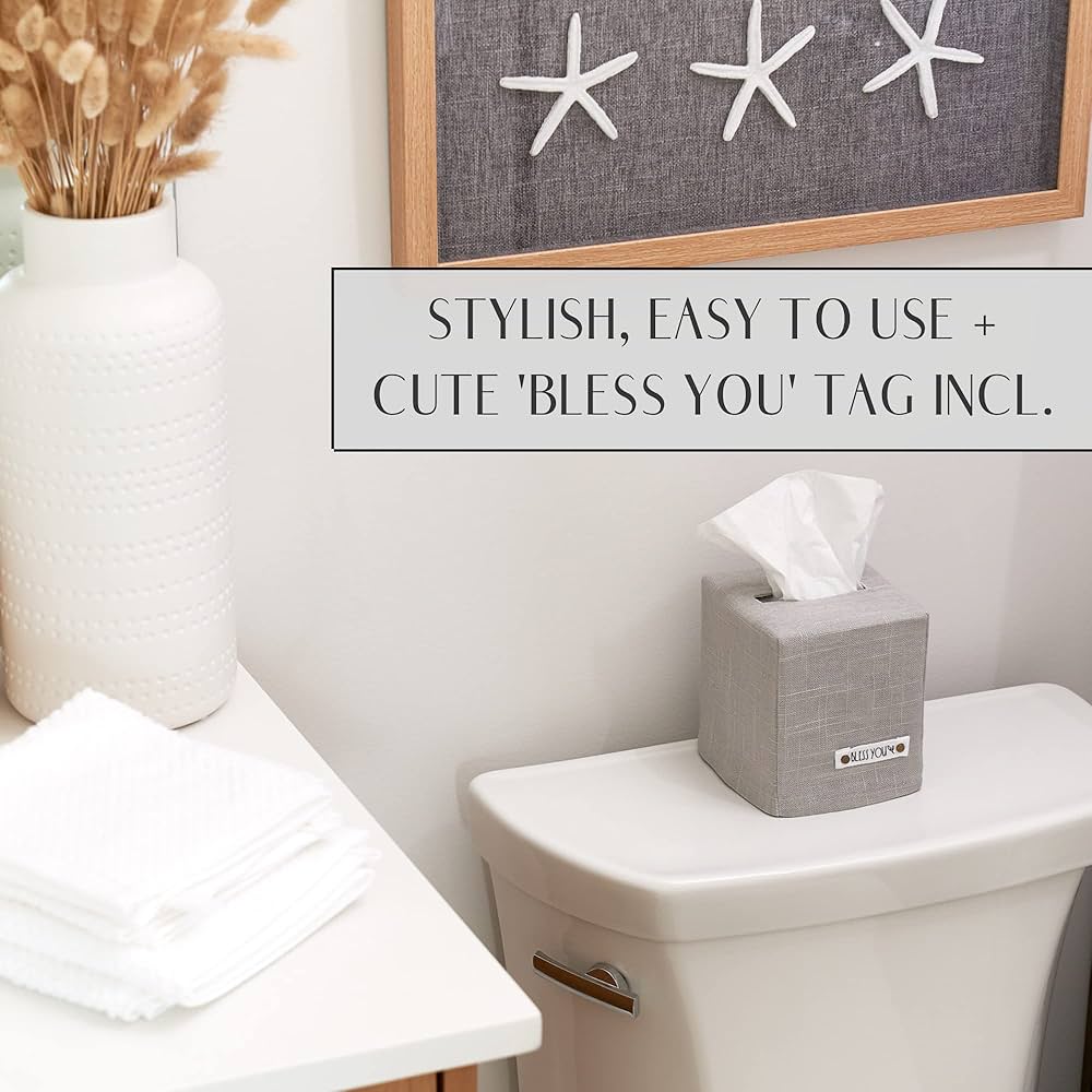 Amazon.com: Stylish Tissue Box Cover - This Gray Linen