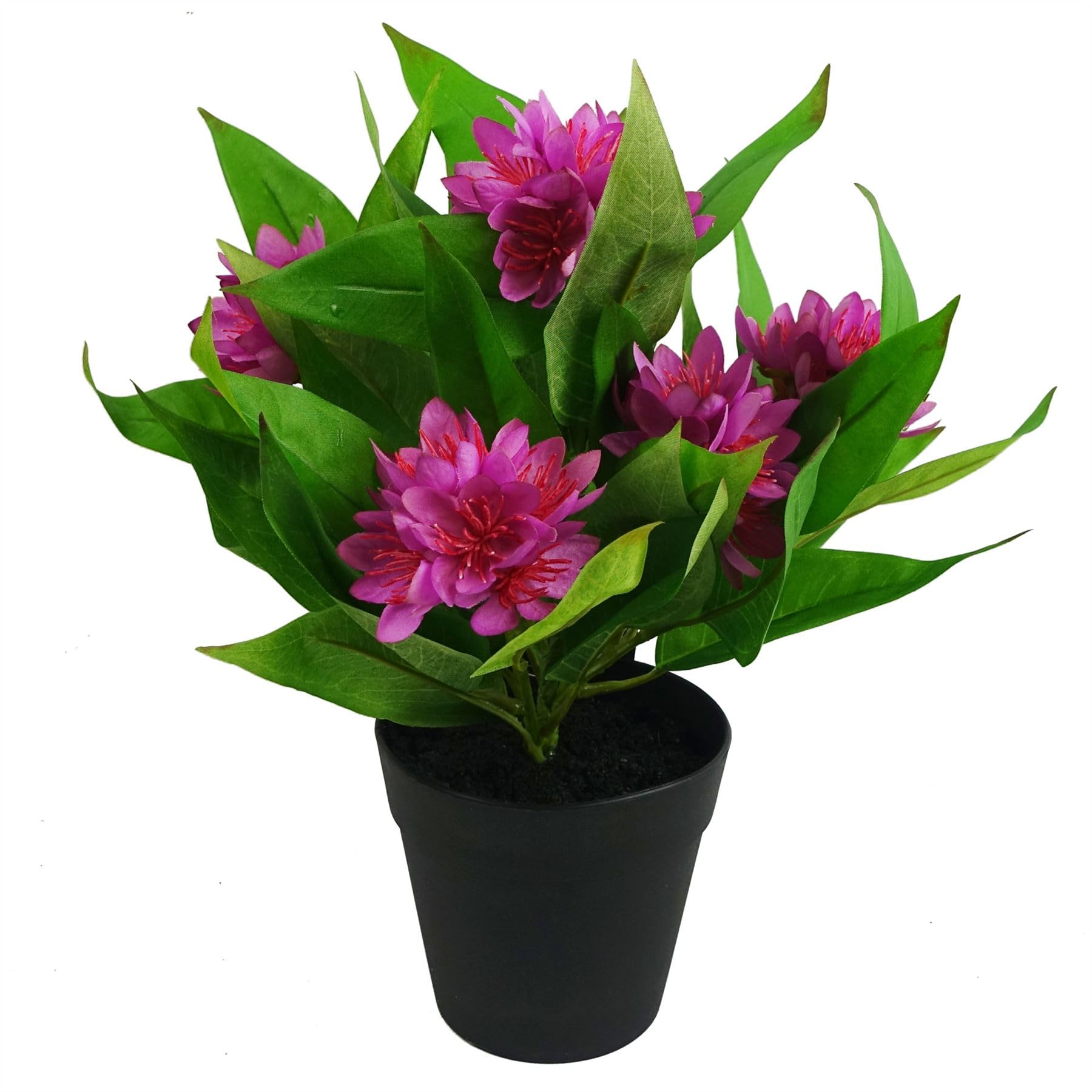 Leaf Artificial Freesia Flowering Houseplant Potted Plants Realistic, 18cm