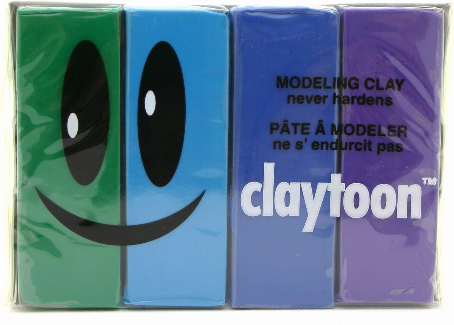 Van Aken Plastalina Modeling Clay 1 lb. cool colors set of 4 green, turquoise, blue, violet