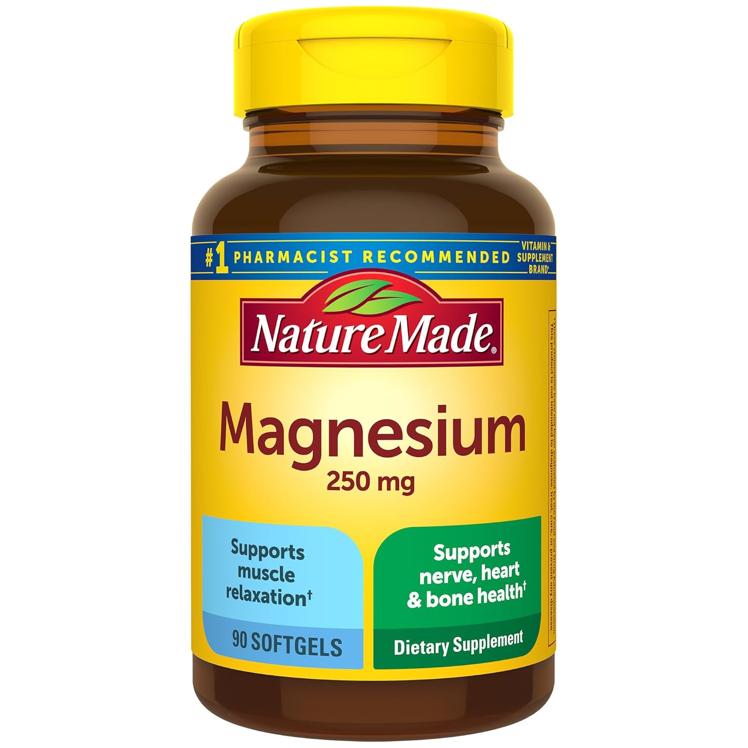 Nature Made Magnesium 250 mg Magnesium Supplements for Men and Women Support for Muscle Heart Bone and Nerve