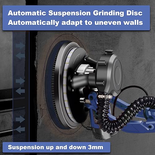 Miniatura 4 de Lijadora eléctrica para paneles de yeso de 850 W con colección de polvo automático al vacío, máquina de molienda de pared LED de alta visibilidad,