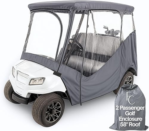 Miniatura 8 de Formosa Covers Carcasa para carrito de golf con cremallera YKK fuerte para puerta, resistente al agua, para 2 pasajeros, resistente al agua, para