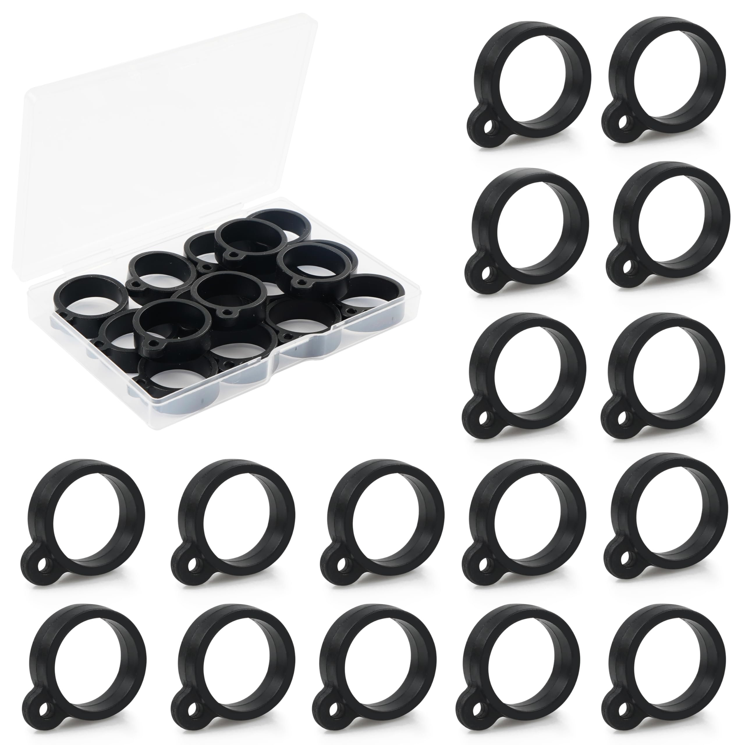 Fishing Rod Hook Keeper Kit, 16pcs Fishing Lure Bait Holder Fishing Pole Hook Keeper Holder Elastic Rubber Rings for Worm and Treble Hook Fishing Tackle Tool 2 Sizes