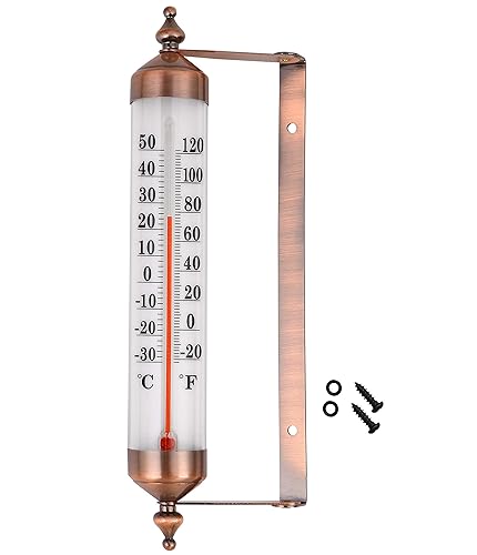 Miniatura 4 de Termómetro de pared grande de acero de alta calidad de 12 pulgadas para interiores y exteriores (precisión y diseño mejorados).