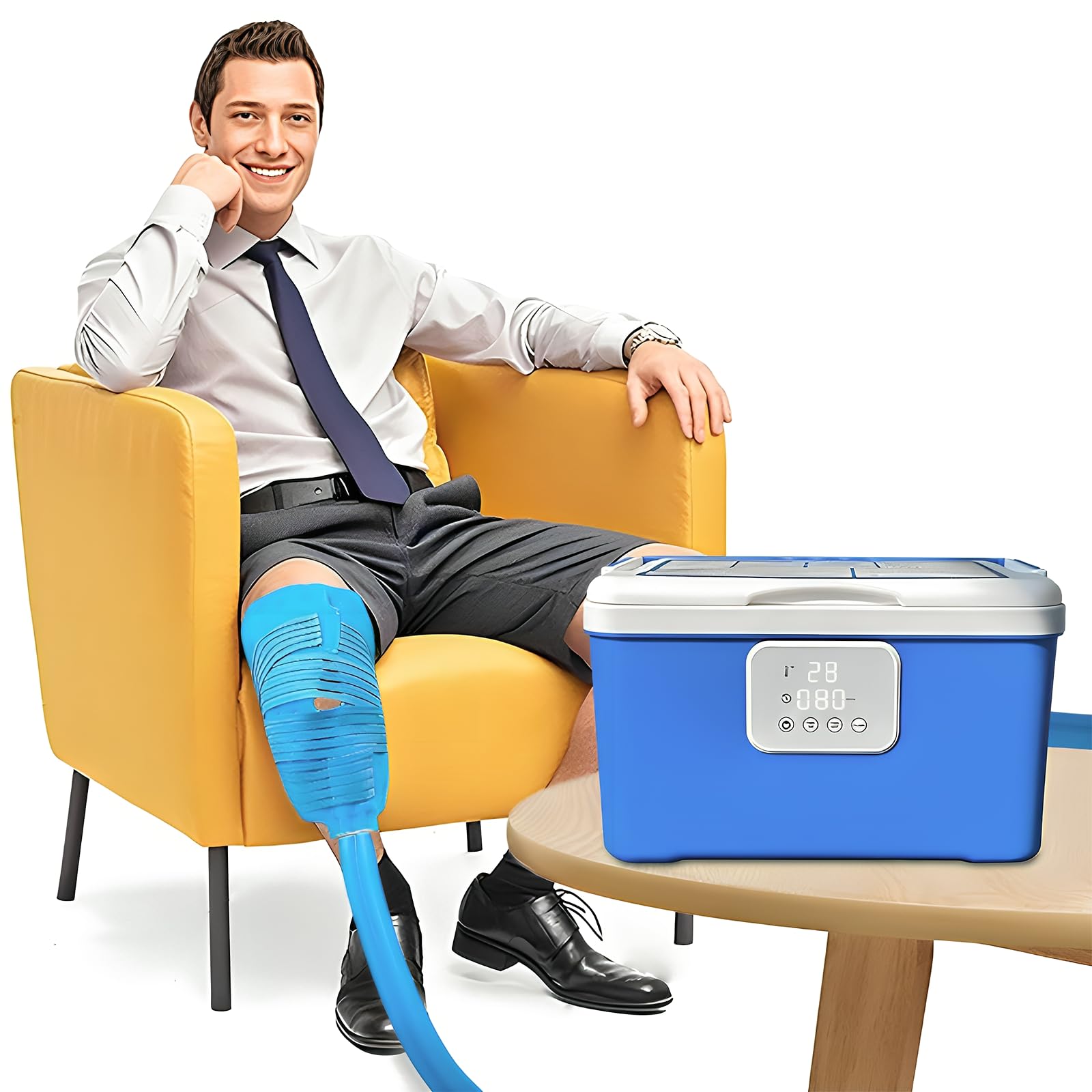 Ice Machine for Knee After Surgery - Best Cold Therapy Machine for Knee Replacement & Recovery, Cryotherapy Pain Relief System with Programmable Timer