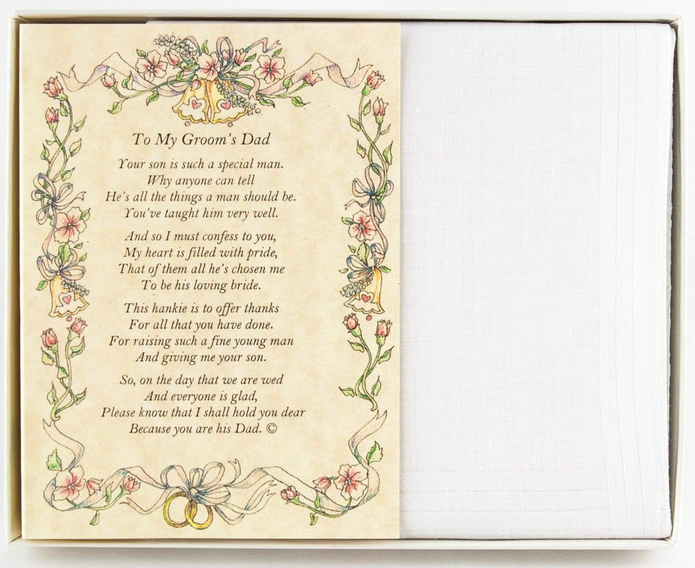 Wedding Handkerchief Poetry Hankie - Options for Entire Wedding Party & Family | Wedding Keepsake, Beautiful Poem | Long-Lasting Memento | Includes Gift Storage Box