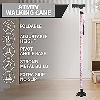 Vista 3 de Walking Cane ATMTV Cane for Woman Mobility & Daily Living Aids 5-Level Height Adjustable Walking Stick Comfortable Plastic T-Handle Portable