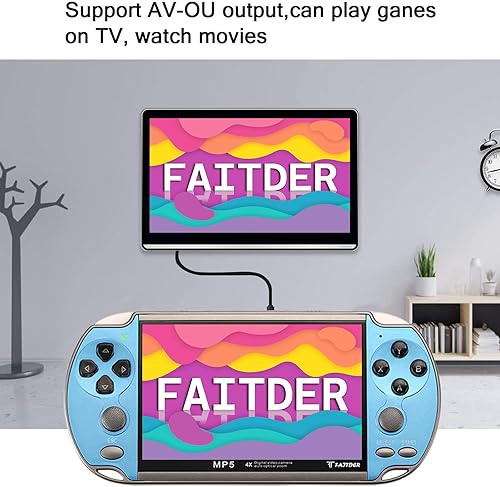 Miniatura 6 de FAITDER-X7-4.3-inch 8GB Handheld Portable Video Game Console Built-in 3000+ Games, Handheld Linux Open Source-able System, Multi-Functional Music