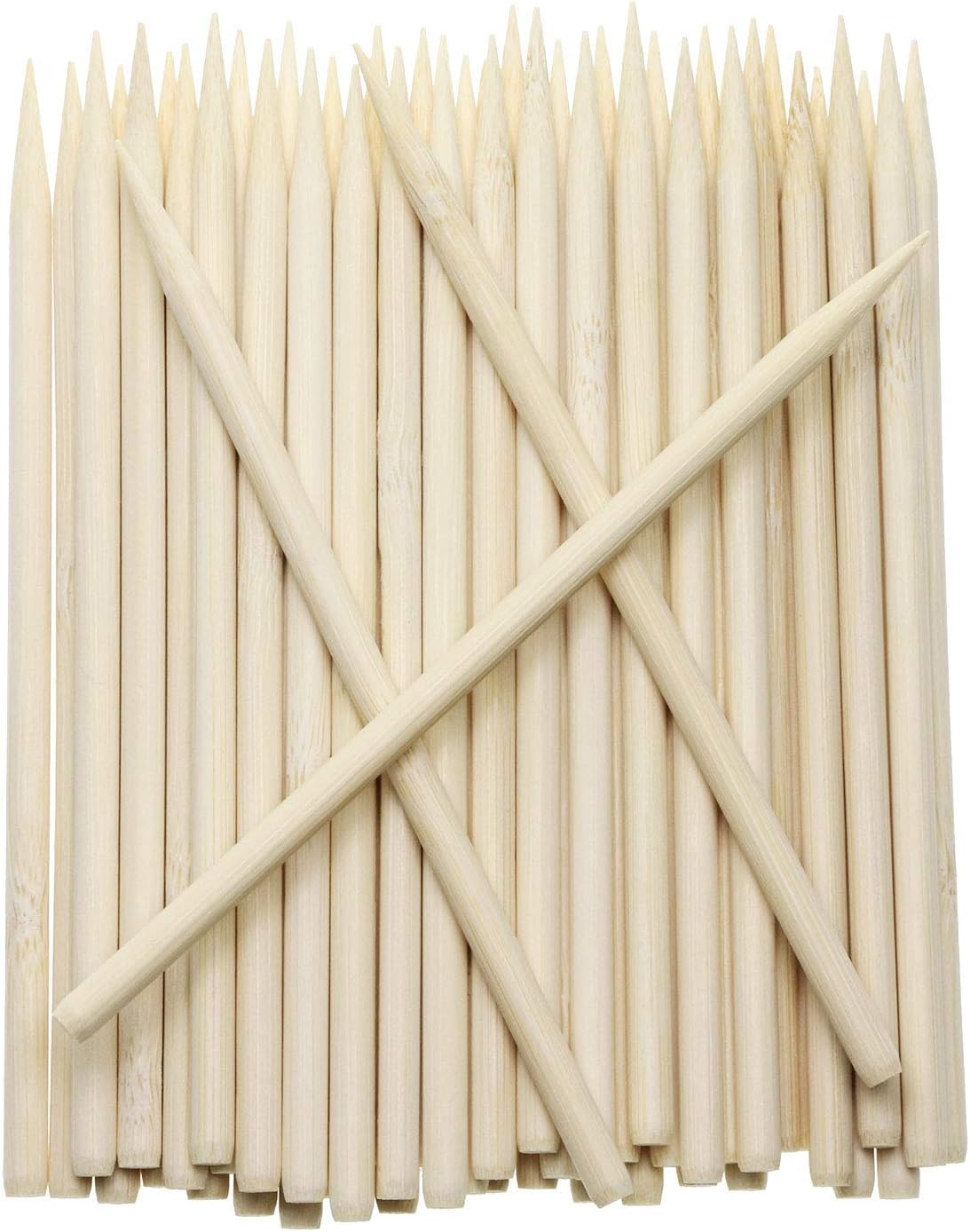 Penta Angel 5.5 inch Thick Bamboo Sticks for Cotton Candy Caramel Apple, Natural Birch Wooden Corn Dog Cob Hotdog Sticks Sausage Meat Skewers for Cheesecake Cakepop Lollipops Fruit, 50Pcs