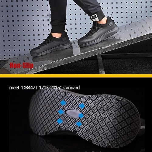 Miniatura 10 de Ulogu Zapatos impermeables con punta de acero para hombre, cómodos, ligeros, antideslizantes, para el trabajo, de seguridad de 6 meses de garantía