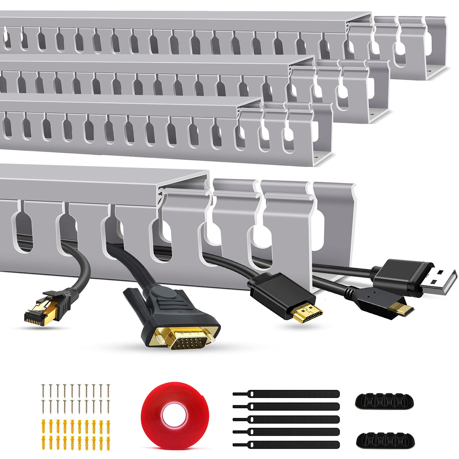 Buy Cable Trunking Raceway Kit, Open Slot Wire Trunking for TV Cables