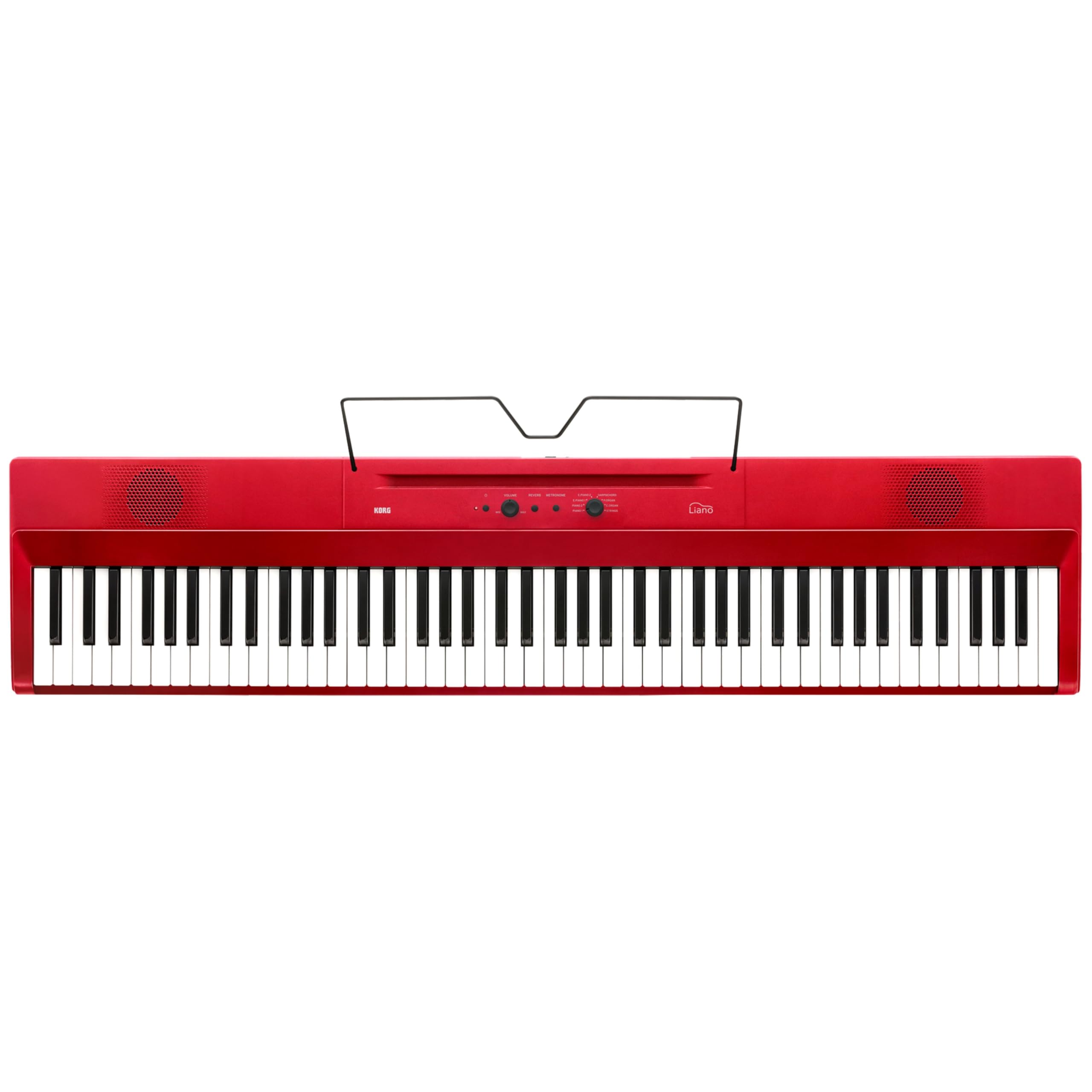 Korg – Liano L1 – Tragbares Digitalpiano mit Hochwertiger Soft-Touch-Tastatur – Metallisches Rot