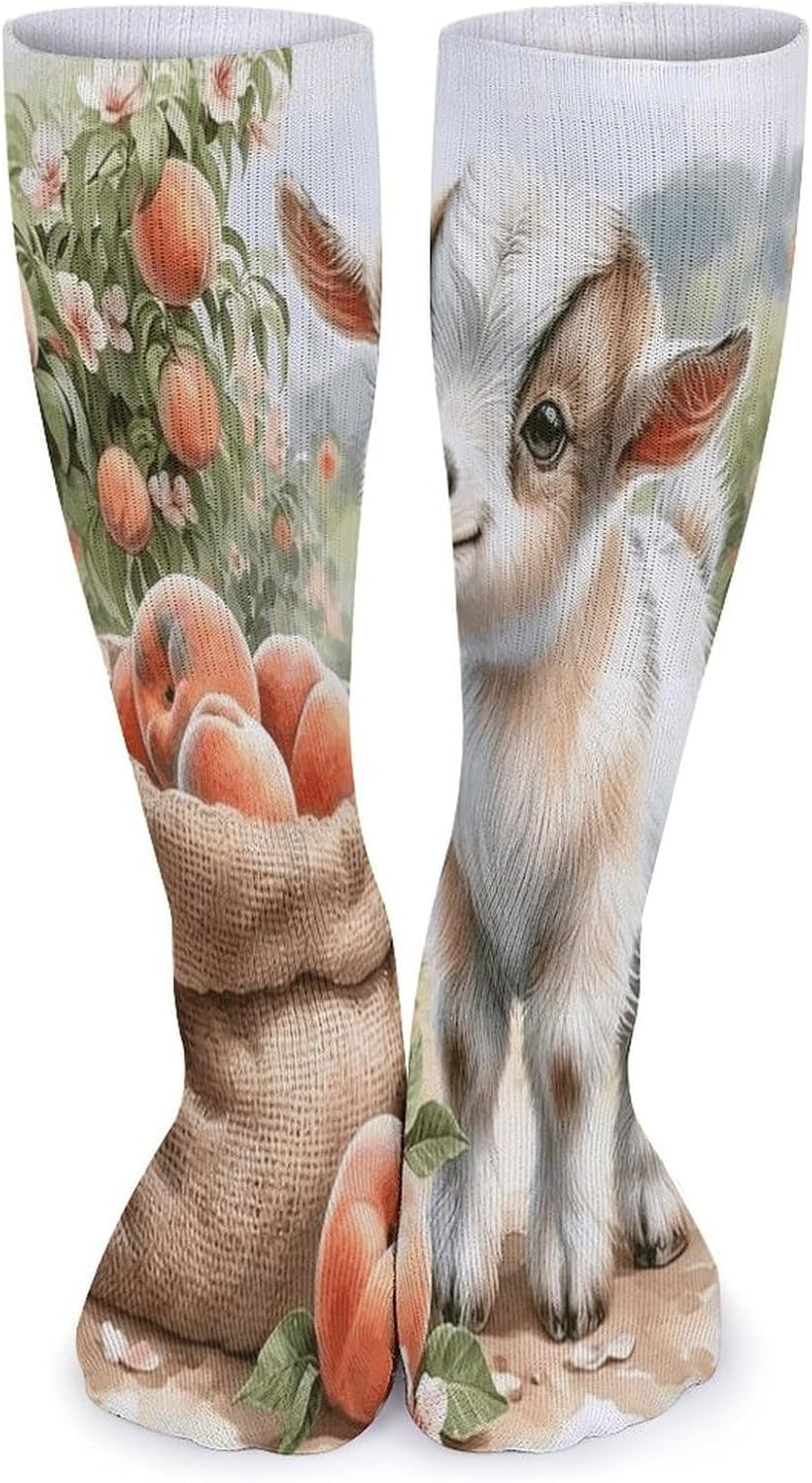 Lambs Under The Orchard Crew Socks Casual Breathable Calf Socks | Cushion Running Athletic Socks Long Performance Breathable Sports Socks for Women Men