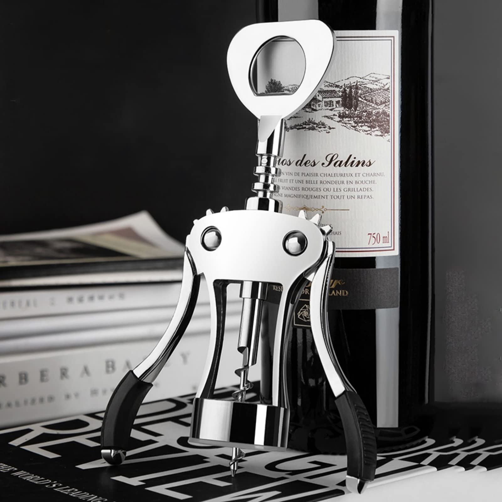 Abrebotellas con tapón de vino, sacacorchos multifuncional para todos los tapones de corcho y botellas de cerveza, adecuado para amantes del vino