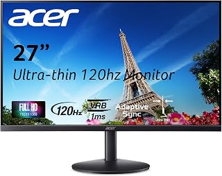 Acer SB273 G0bi 27-Inch IPS Full HD 120Hz Gaming Office Monitor - FreeSync, 1ms VRB, Zero-Frame, HDMI VGA
