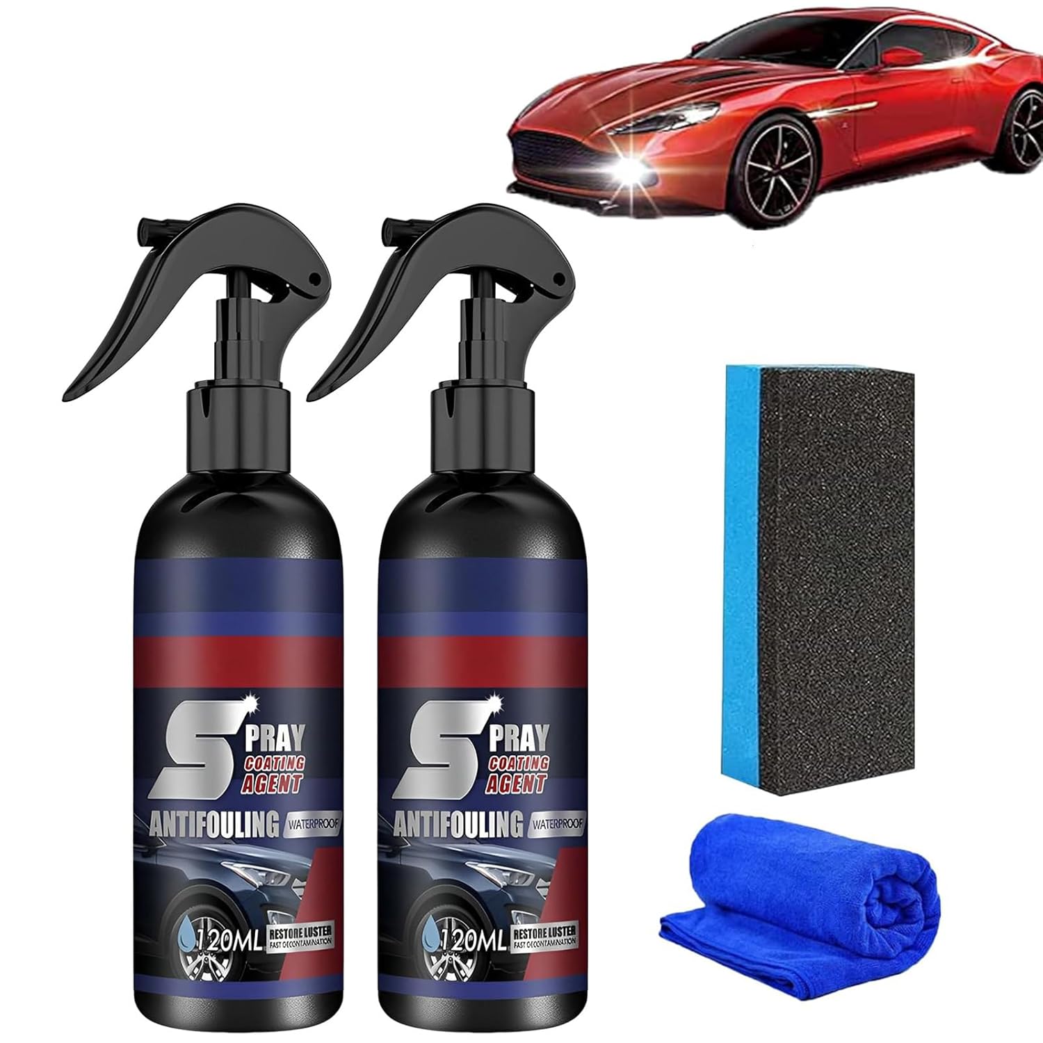2PCS Spray Coating Agent, Ceramic Coating for Cars, High Protection 3 in 1 Spray, 3