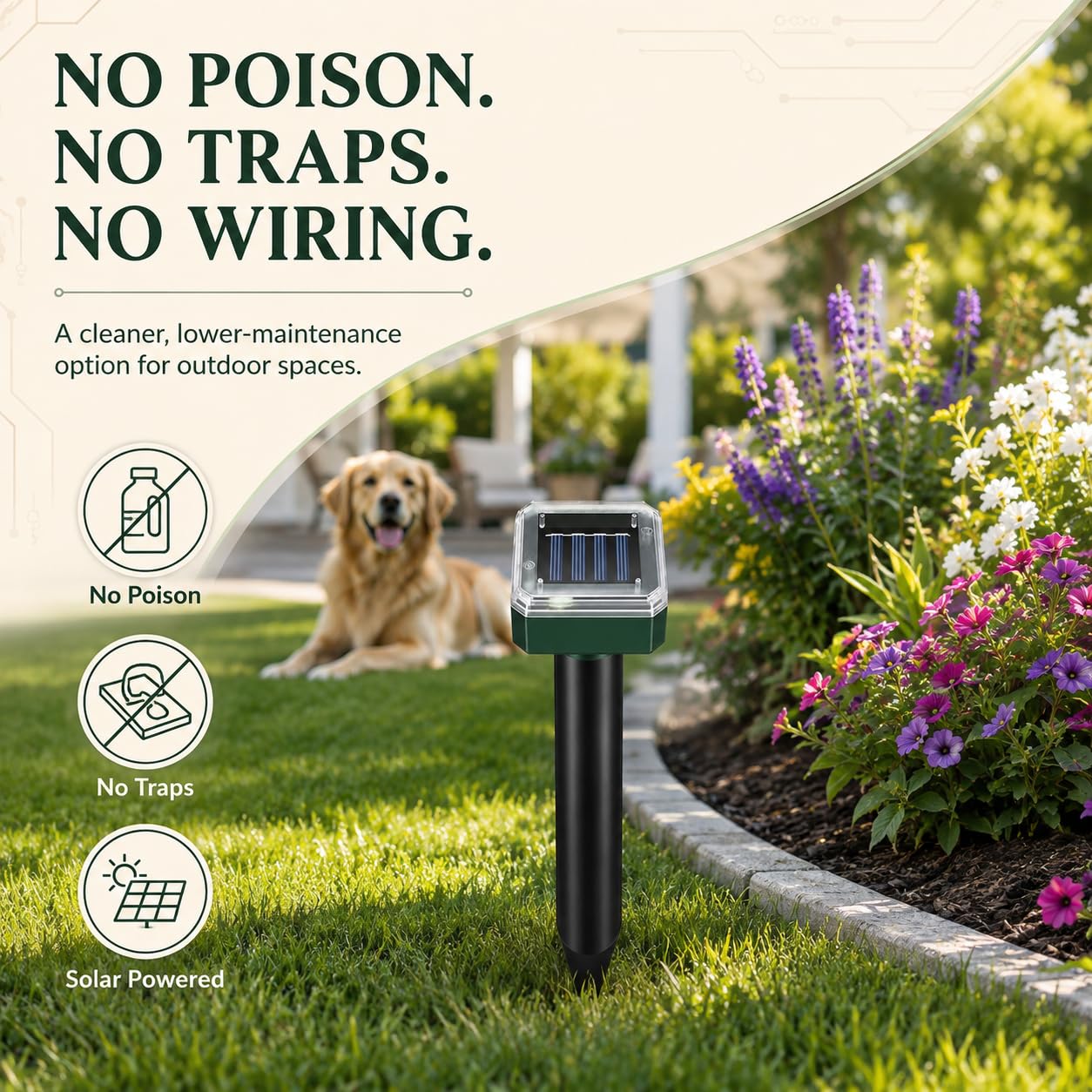 Solar Maulwurfschreck 10Pack Solarbetriebene Schlangenabwehr Outdoor, Gopher Abwehr für Rasen Garten Hof, Maulwurf und Wühlmausvertreiber Wasserdicht, Wirksam Abwehr Gophers Schlange