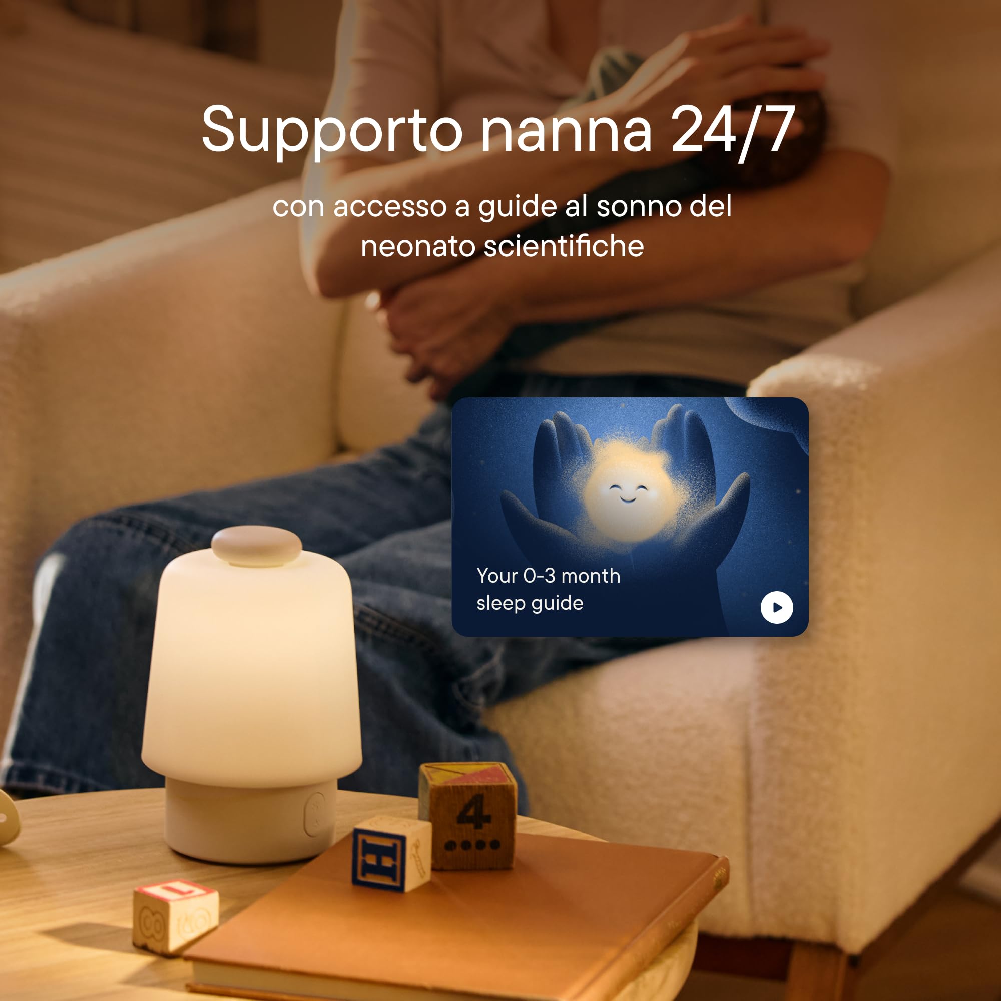 Macchina del suono Hatch Baby e luce notturna – rumore bianco e luce per neonati, trainer del sonno, creatore di routine, sveglia “ora di alzarsi” per cameretta