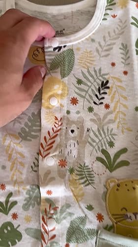 gurcooc Babyrompertje van katoen met knopen, kinderkleding, lange mouwen, jumpsuit met ruches, voor baby's, pasgeborenen, 0-18 maanden