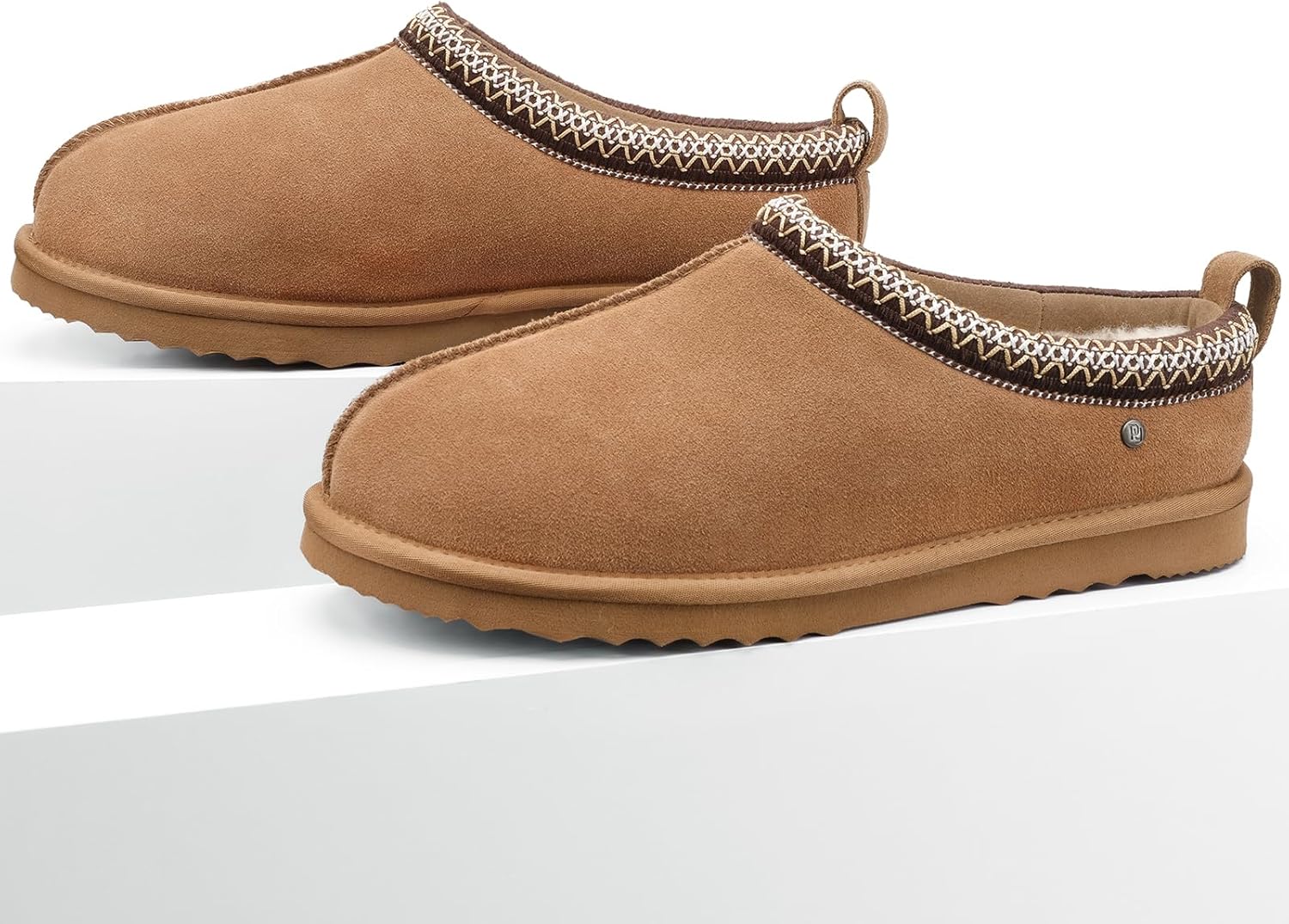 Parfeying Men's Indoor Outdoor Sheepskin Moccasins Slippers Memory Foam Driving Style Shoes - Image 6