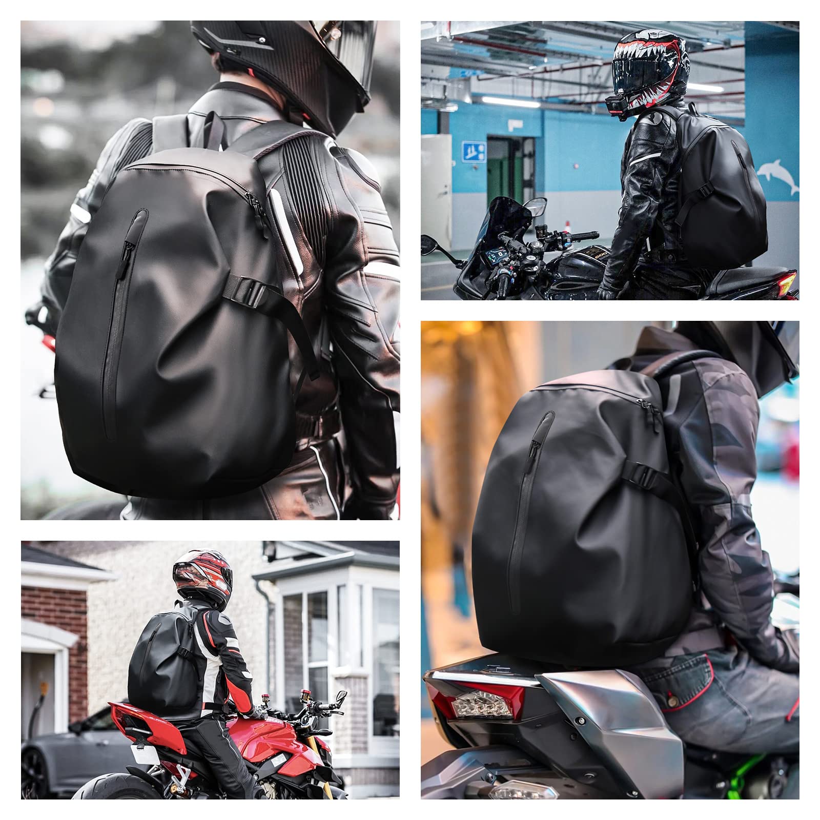 HYC00 Mochilas de Motocicleta para Hombres, Mochila Impermeable para Casco, Accesorios de Motocicleta, Bolsas para Laptop, Mochilas de Viaje, Bolsas Escolares para Estudiantes