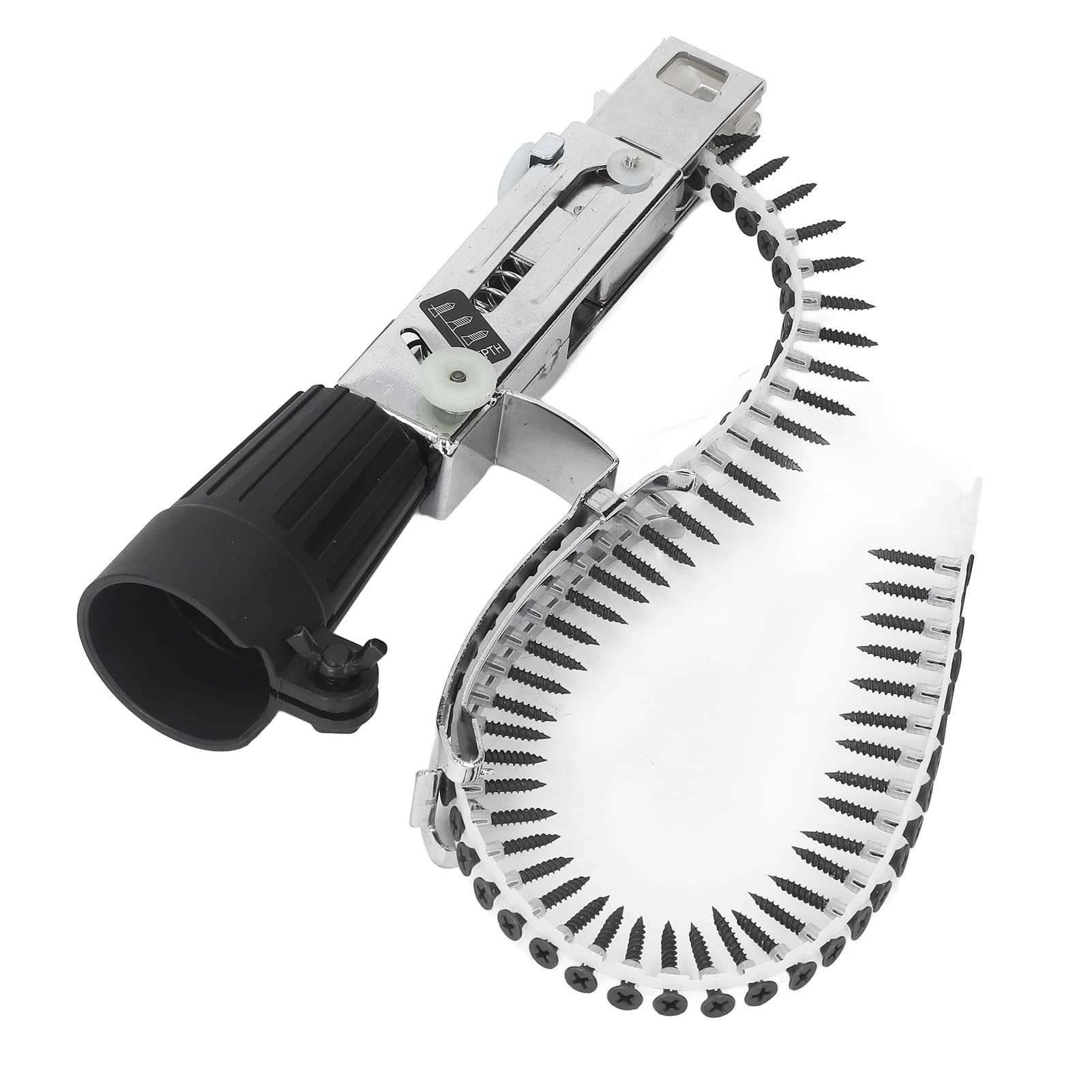 Automatic Drill Nailer Chain Nail Gun Adapter Aluminum Alloy Depth Adjustment Electric Drill for Wood Board Ceiling, Nail Gun Collating