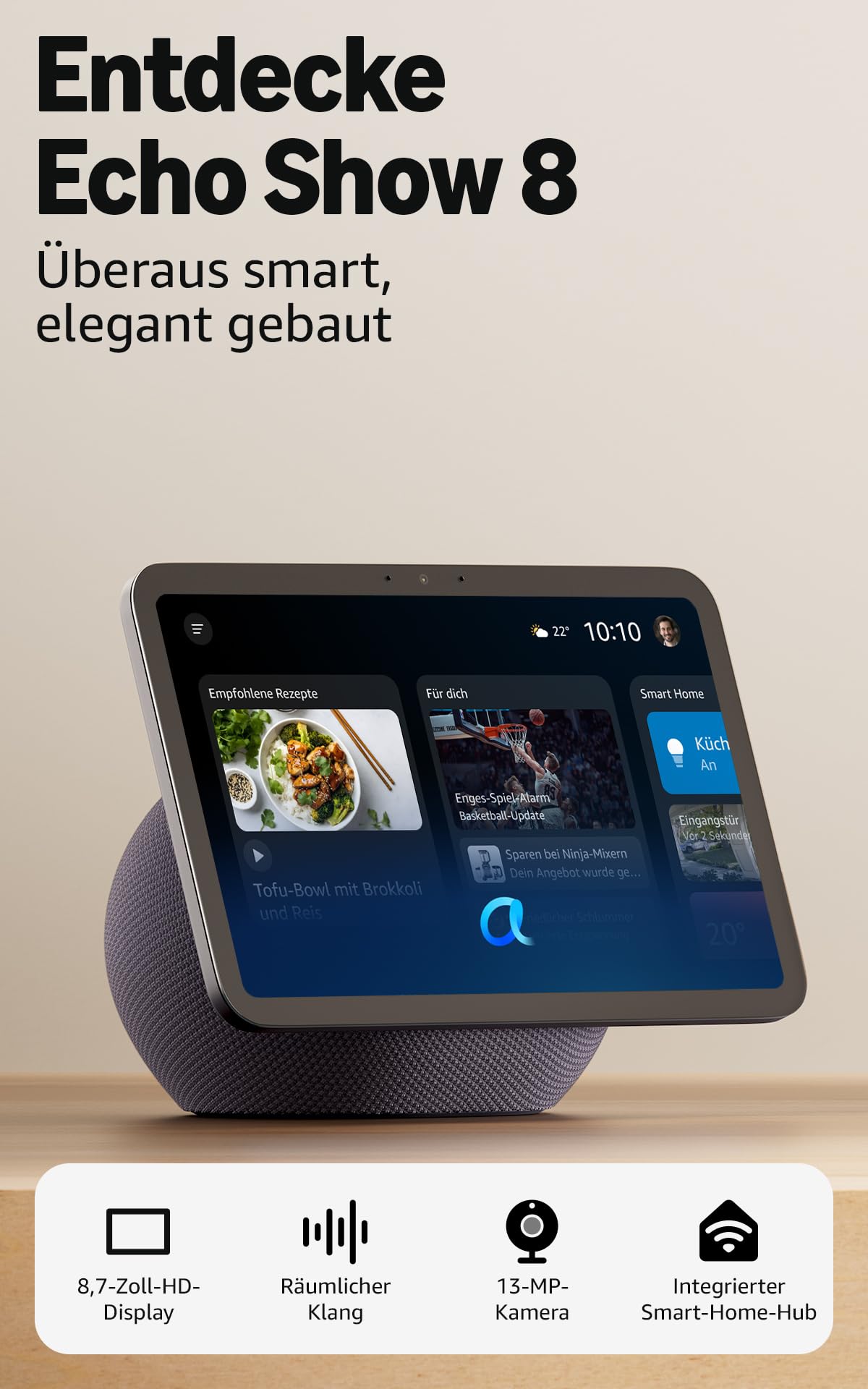 Amazon Echo Show 8 (neueste Generation), brillantes 8,7-Zoll-Display...