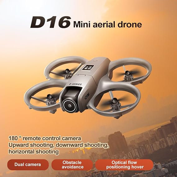 Black Drone with Camera for Adults, Dual Cameras with 180 Adjustable Front Lens, Laser Obstacle Avoidance, Optical Flow Hover, 2.5G WiFi, Brushless Motor, 2 Batteries, 3D Flip, Smart RC Drone for Aerial Photography