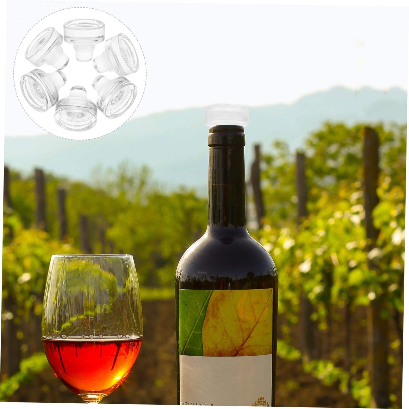 VILLCASE 10 Tappi per Bottiglie di Vino in Vetro e Silicone, T Shaped Riutilizzabili, Senza Sapore, per Casa, per Mantenere Le Bevande Fresche
