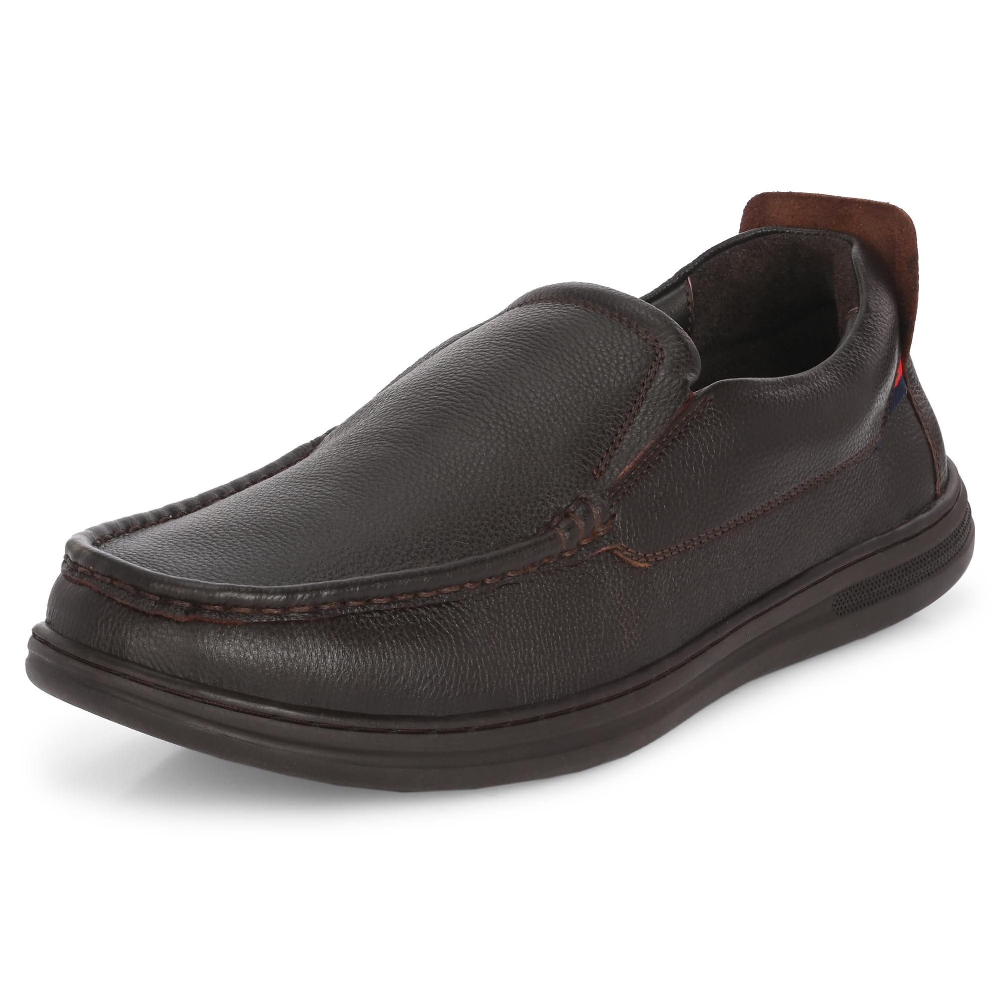 blue leather by centrino Genuine Leather Slip-On Men's Formal Shoe |Stylish with Soft Cushioned Insole |Trendy Non Lace-Up Design |Durable Leather with Anti-Skid Sole | Perfect for Formal Wear (3998)-picture-44