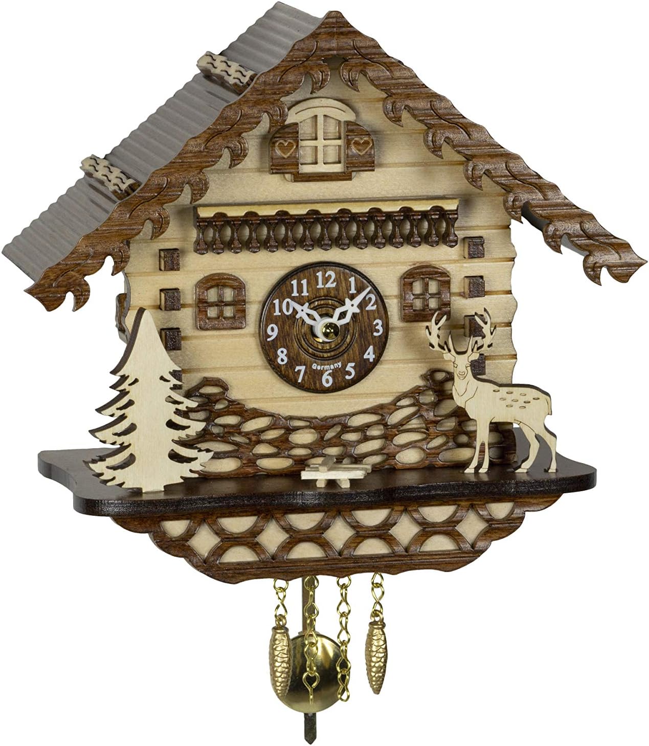 Trenkle Kuckulino Black Forest Clock Black Forest House with Quartz Movement and Cuckoo Chime TU 2064 PQ