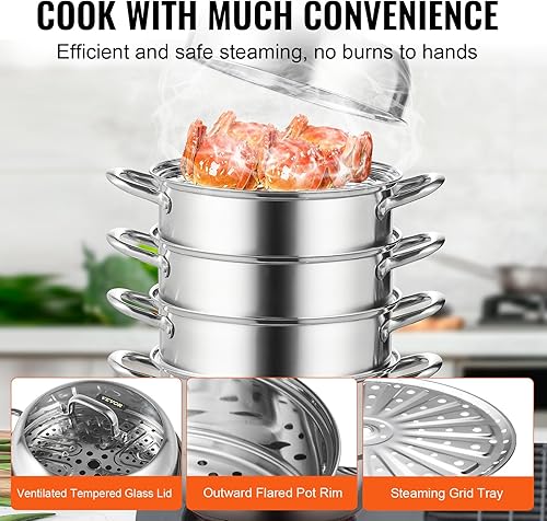 Miniatura 14 de VEVOR calentador comercial de alimentos de 3 niveles, calentador de exhibición de alimentos de 1000 W con luz, estante ajustable y pantalla de