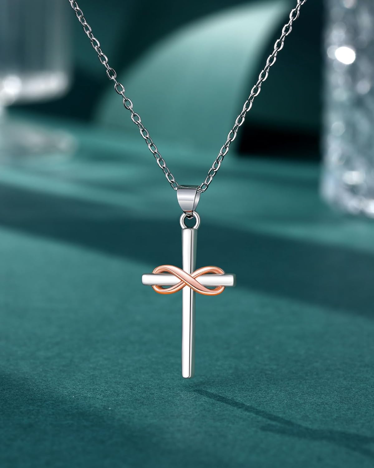UPROMI To My Friend/Sister in Christ/Granddaughter/Daughter/Niece Infinity Cross Necklace - Christian Gifts for Women & Girls - Image 3