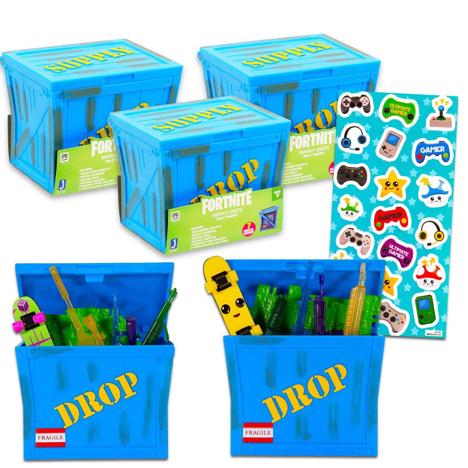 Fortnite Blind Box Party Favors Set with Mystery Toys Stickers  Fortnite Figurines for Kids