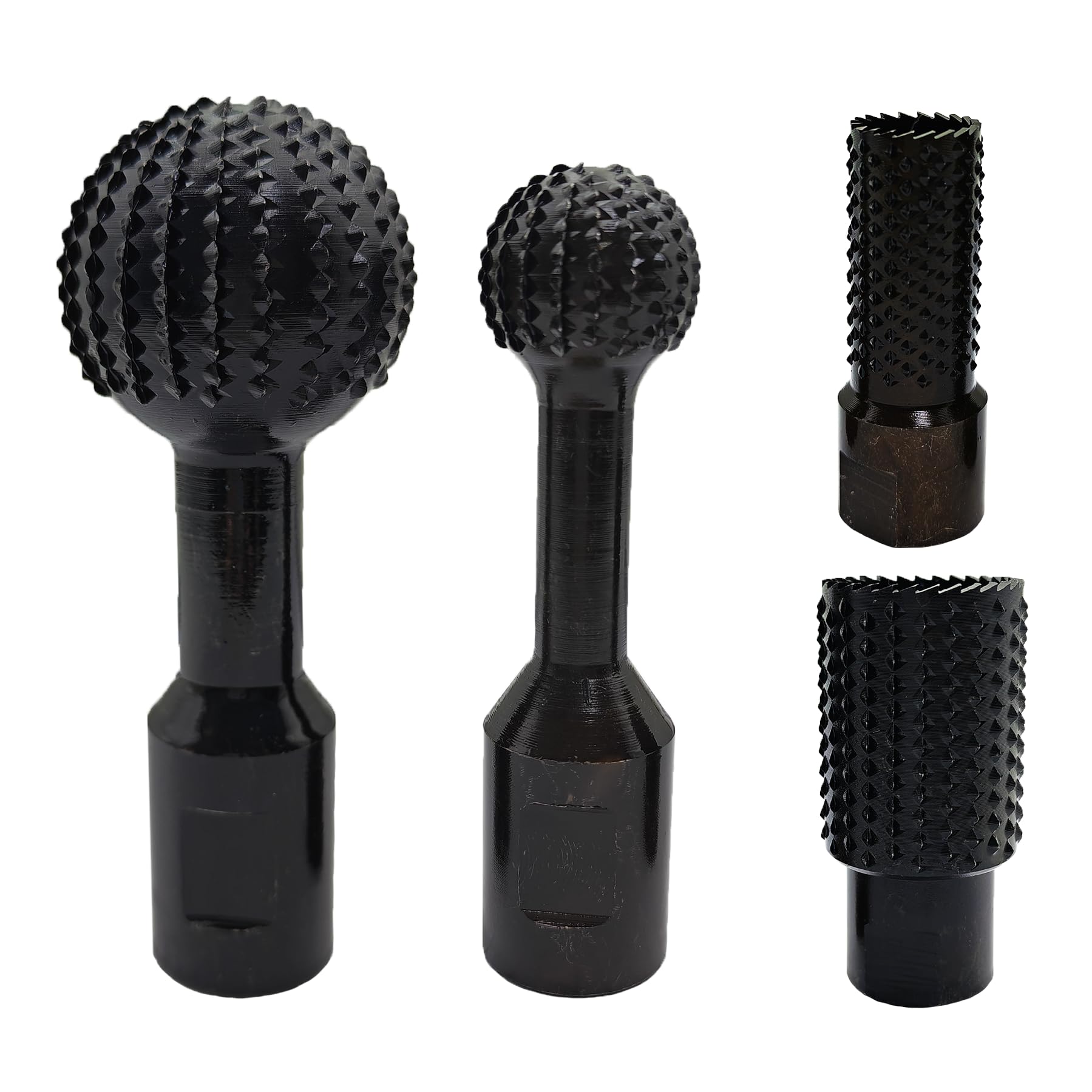 Sucedasel 4Pcs Sphere Rotary Burrs with 5/8"-11 Threads for 4 1/2 and 5 Inch Angle Grinder, Woodworking Spherical Grinding Head for Deburring Engraving and Polishing