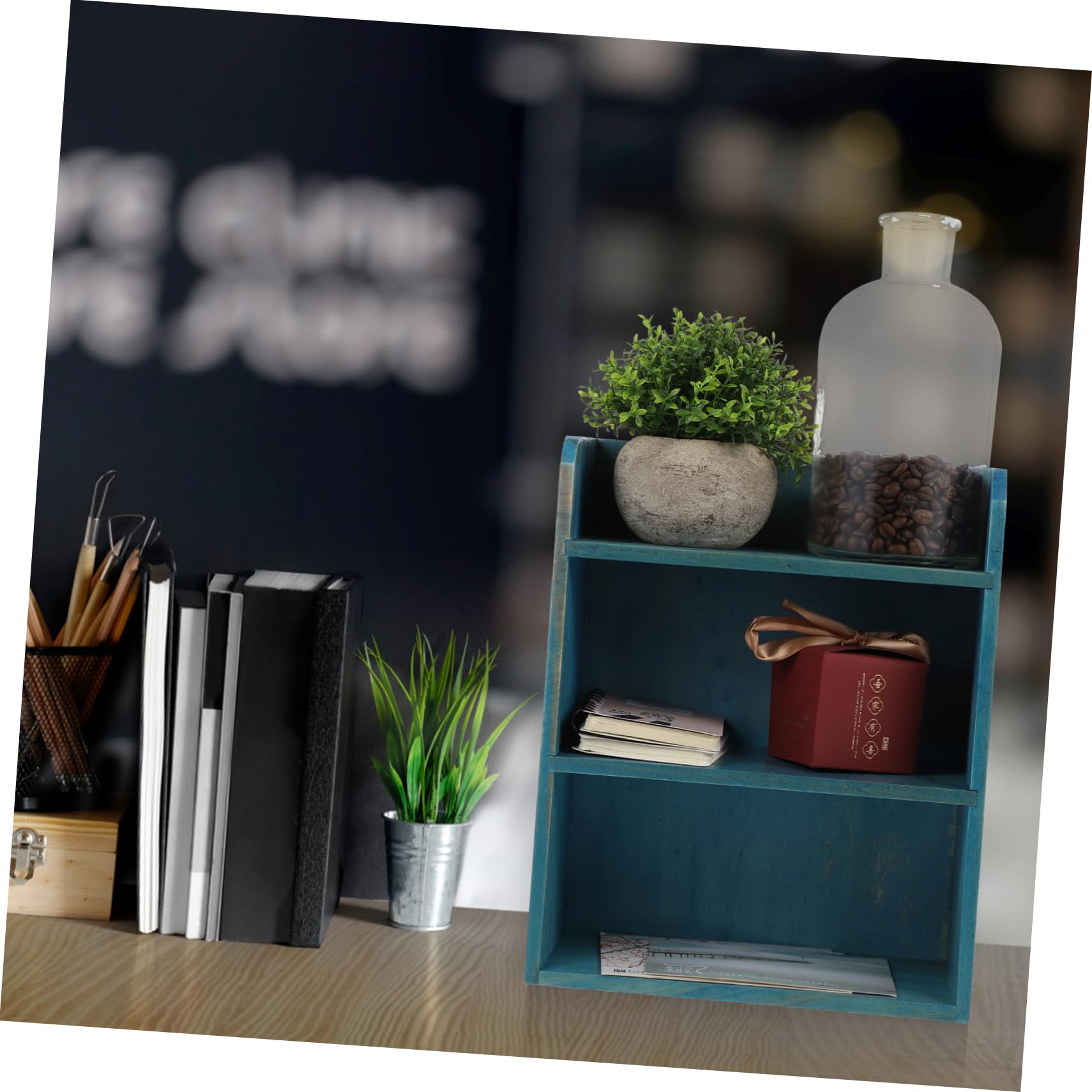 Mini portaoggetti in legno per gioielli e cassettiere da tavolo per mini bambole per scrivania, organizer per trucco, ufficio, soluzione di archiviazione chic