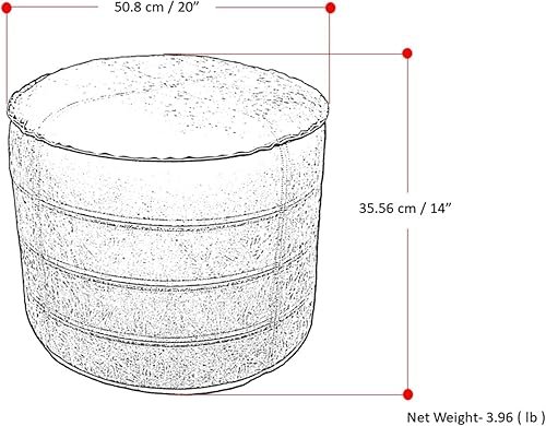 Miniatura 3 de SIMPLIHOME Brody Puf redondo de 20 pulgadas, color marrón envejecido