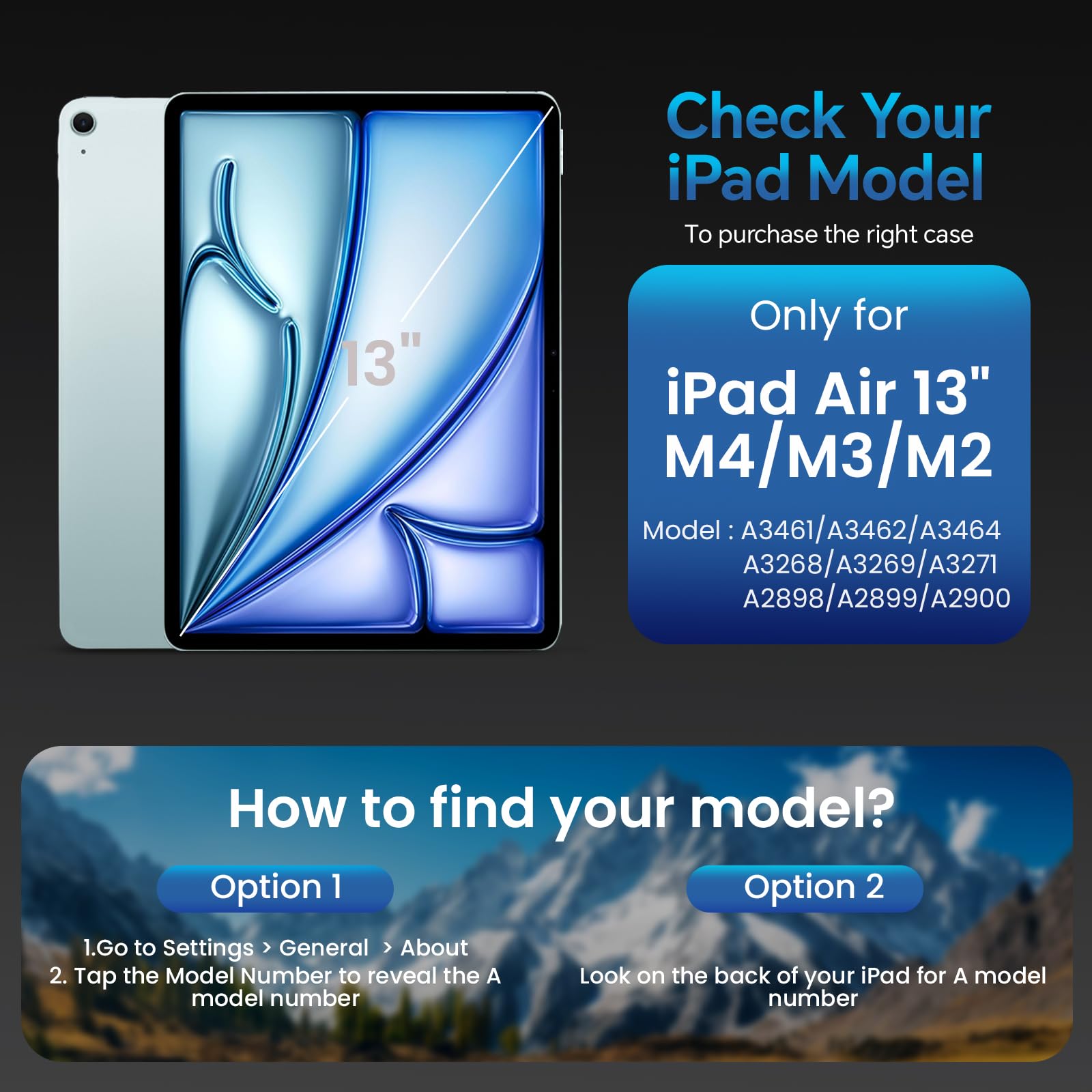 Custodia Cover per iPad Air 13 Pollici M4/M3/M2 (2026/2025/2024) con Portapenna & Cinghie & Tasca,Multi Angolo Supporto,Chiusura Magnetica,Pelle PU,Auto Sveglia/Sonno,Azzurro Chiaro