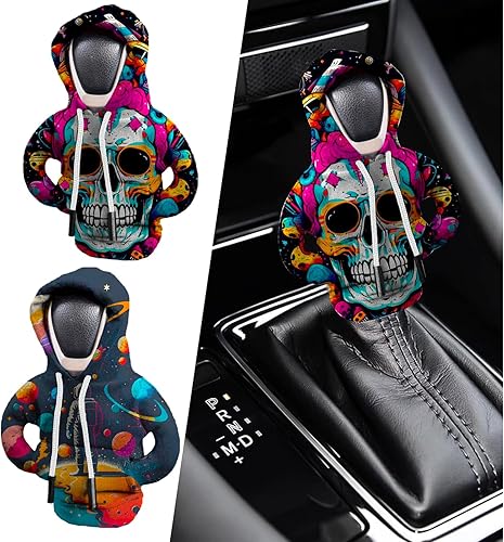 Car Gear - Funda con capucha divertida para palanca de cambios, 2 piezas, sudadera con capucha, accesorios para el interior del automóvil,