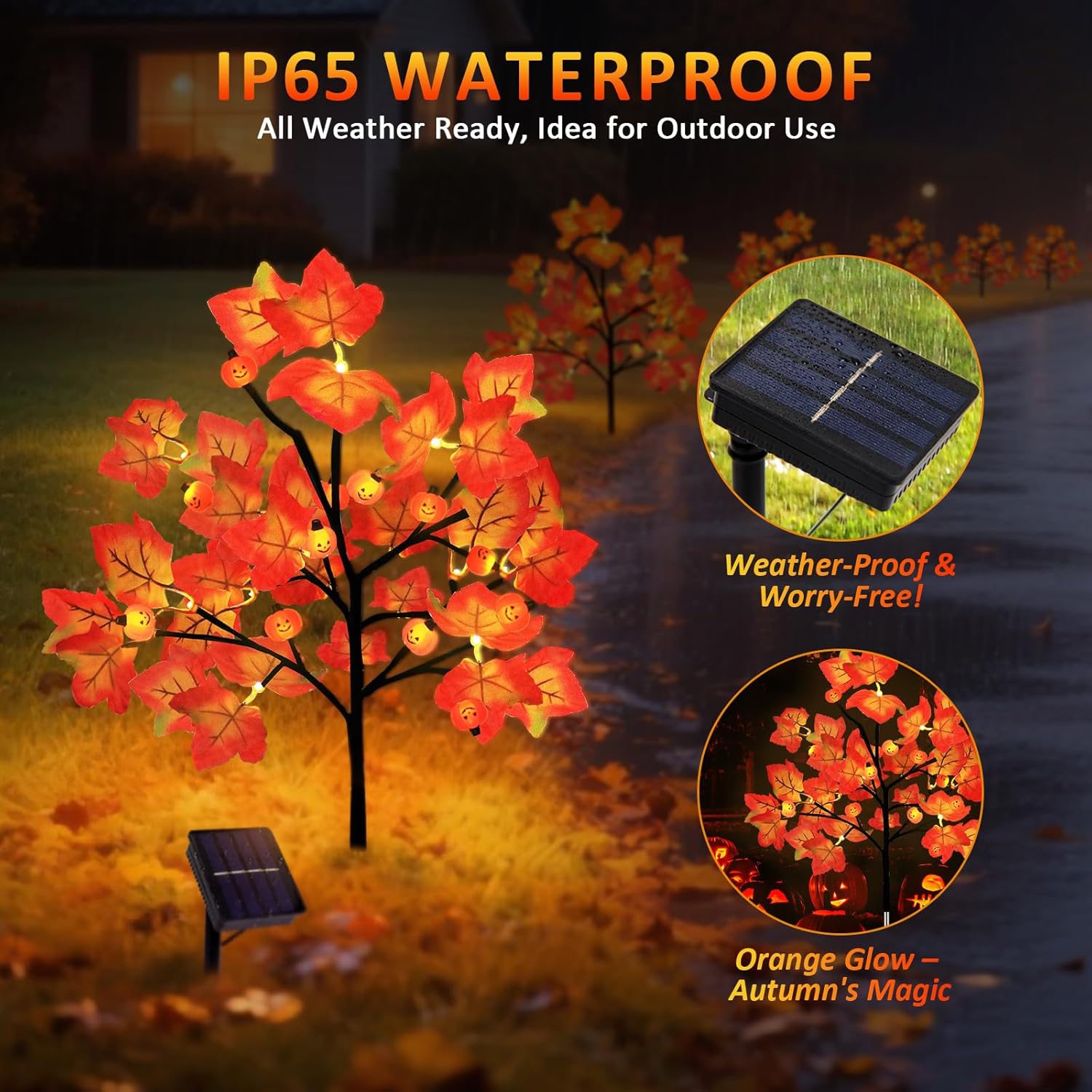 Illuminate Your Autumn: Review of 4 Packs Solar Maple Leaf Pumpkin Lights