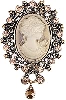 Vista 1 de lureme Cameo de belleza victoriana elegante vintage con broche de cristal (br000017)