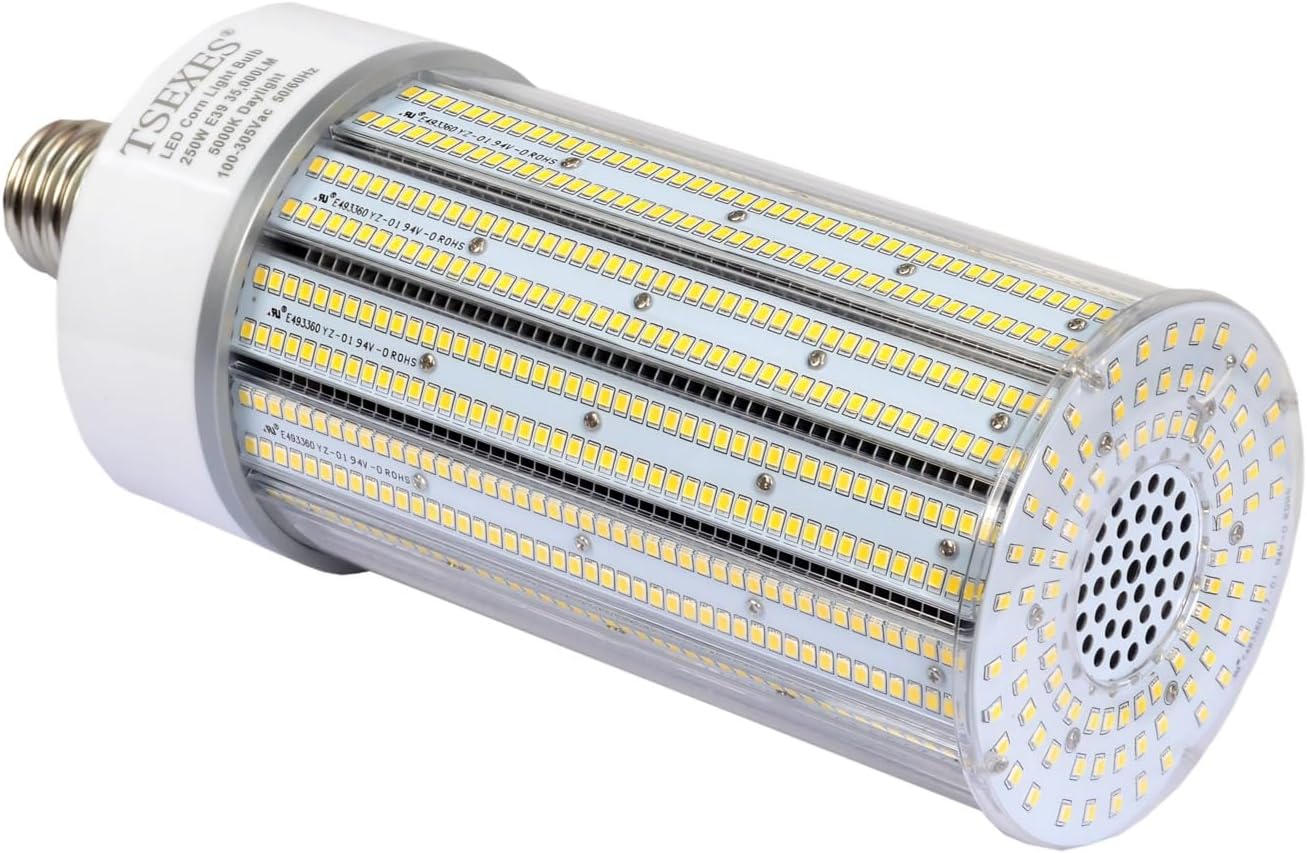 TSEXES 250W LED Corn Bulb,E39 Mogul Base Light Bulb,5000K Daylight