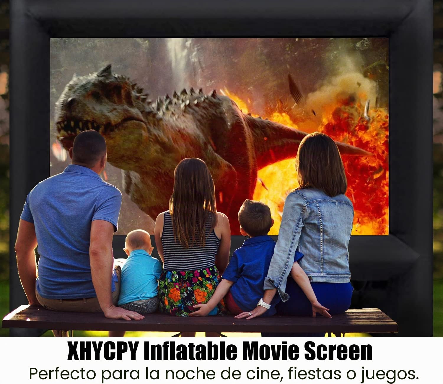 XHYCPY 16ft Inflatable Movie Screen Outdoor Projector Screen with Air Blower Storage Bag - Front/Rear Projection, Easy Set Up Blow Up Screen for Backyard Movie Night, Theme Parties, Celebrations