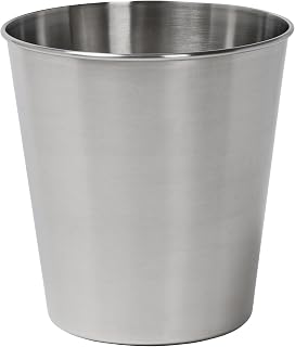 happimess Nolan 2 Gal Smooth Steel Wastebasket, Brushed Steel