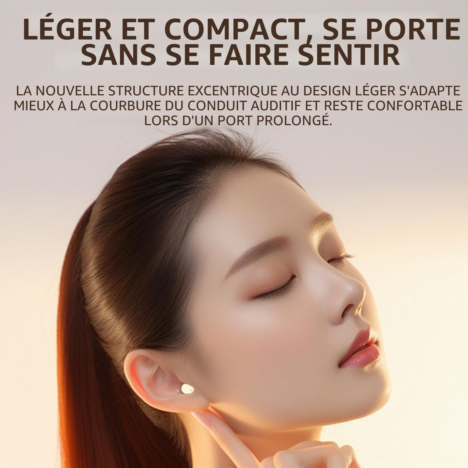 Xmenha Mini écouteurs intra-auriculaires invisibles Bluetooth sans fil Bluetooth sans fil pour dormir dans les oreilles, pour les petites oreilles, les dormeurs latéraux