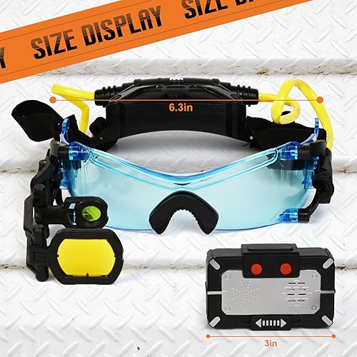 Miniatura 5 de Madzee Spy Gear - Juego de juguetes para niños, gafas LED de visión nocturna para niños con micro disfraz de voz