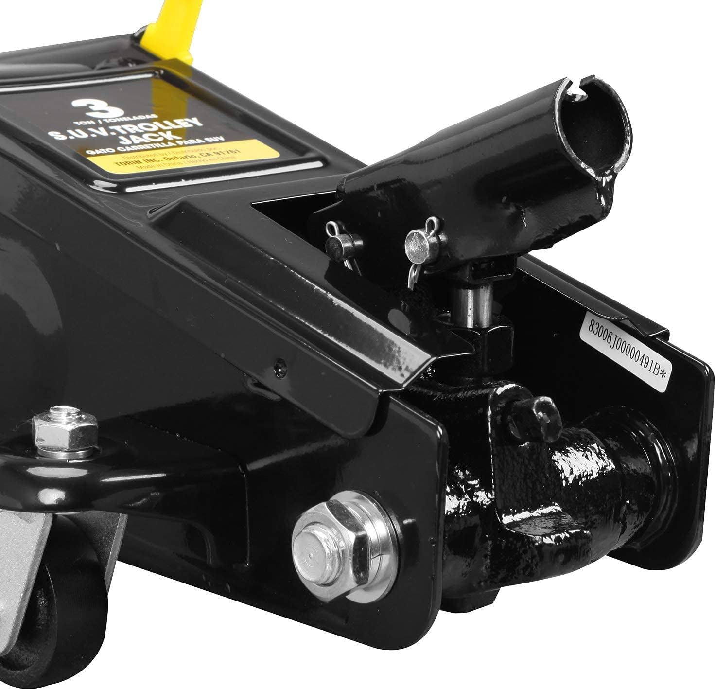 3 Ton (6,000 lb) Capacity Jack Hydraulic Trolley Service/Floor Jack with Extra Saddle (Fits: SUVs and Extended Height Trucks), Black