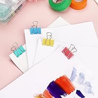 Vista 7 de ZZTX Clips para carpetas de papel, tamaño mediano, colores surtidos, 1.3 pulgadas, 24 piezas